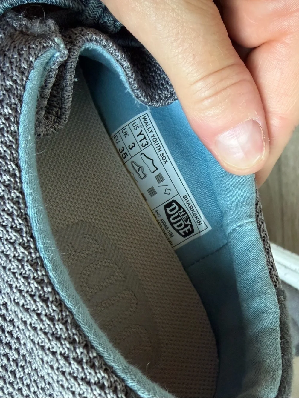 Hey Dude Boys’ Wally Sox Slip On Shoe Sharkskin Gray